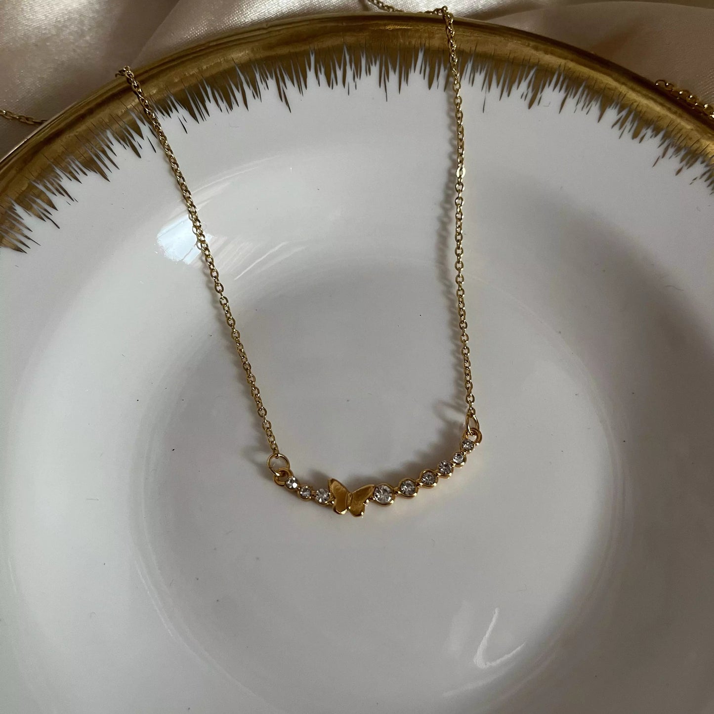 Studded Butterfly Necklace