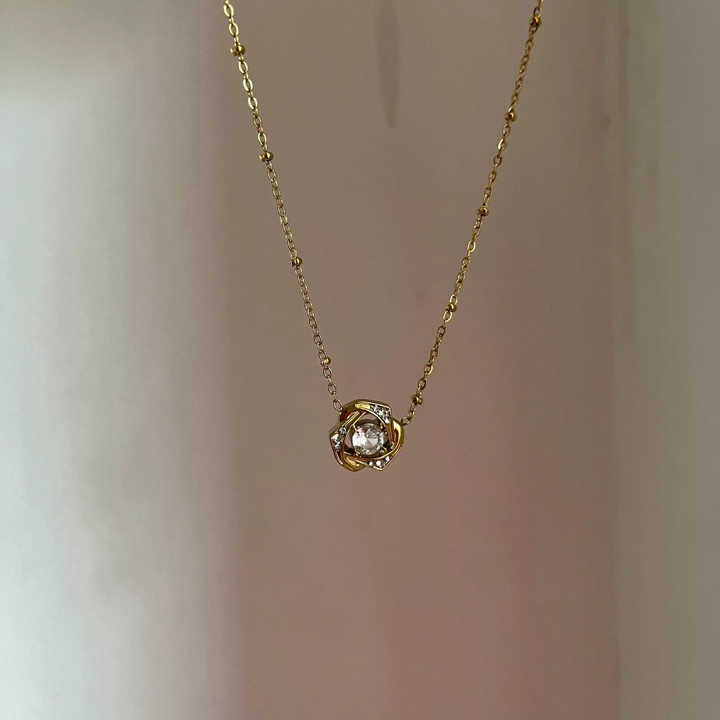 Flower Stud Necklace