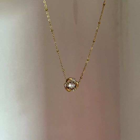 Flower Stud Necklace