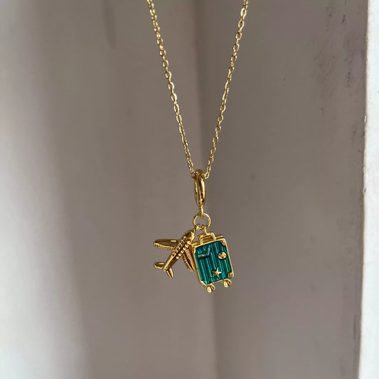 Aeroplane Luggage Charms Necklace -1