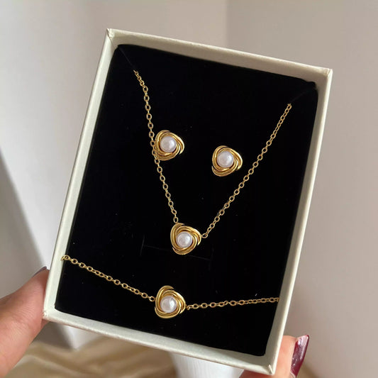 Pearl Flower Jewellery Set