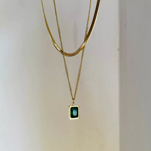 Layered Emerald Necklace