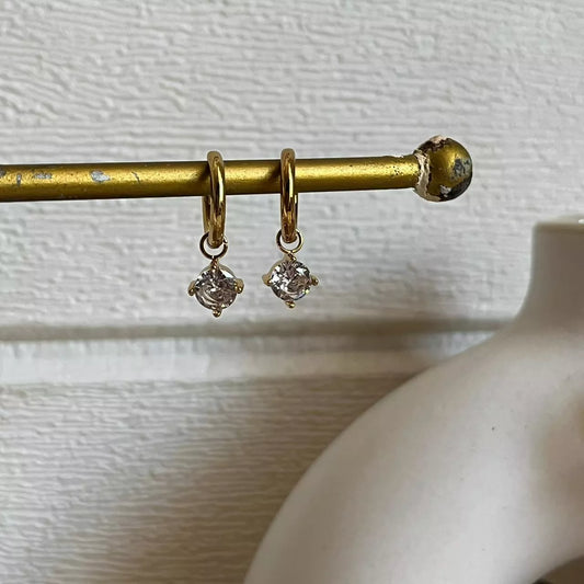 Mini Round Crystal Earrings