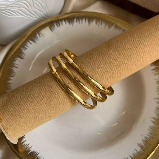 Staple Gold Bangle Set - Size 2’2