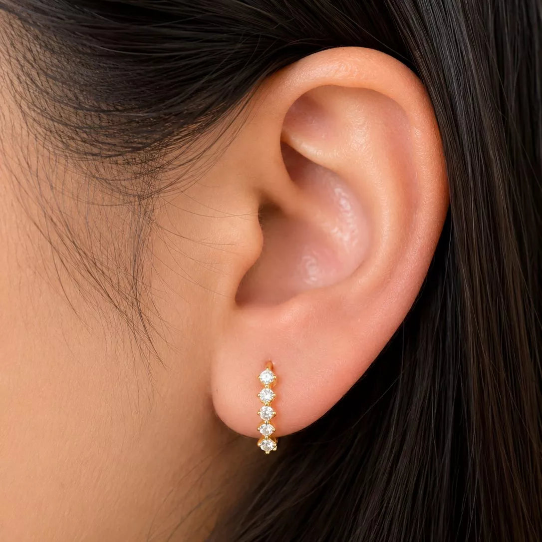 Mini Studded Hoops