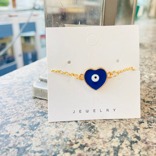 Heart Evil Eye Bracelet