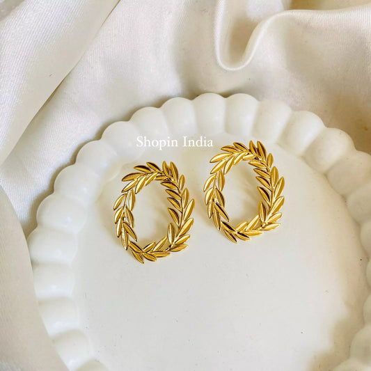 Leafy Ringed Earrings