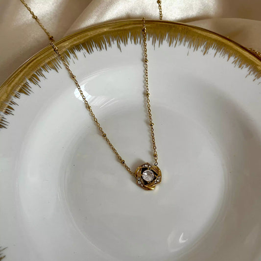 Flower Stud Necklace