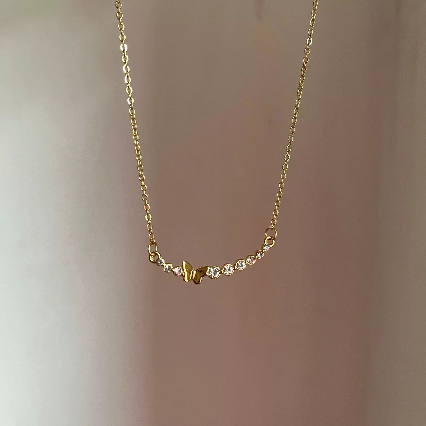 Studded Butterfly Necklace