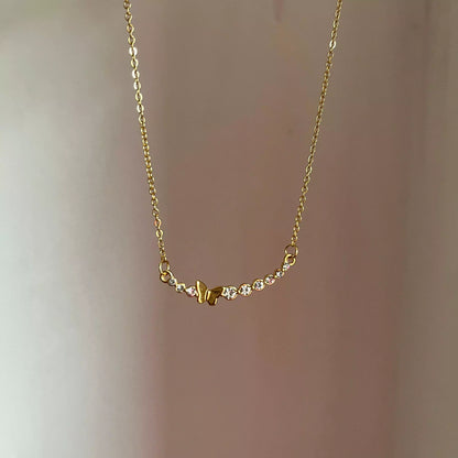 Studded Butterfly Necklace