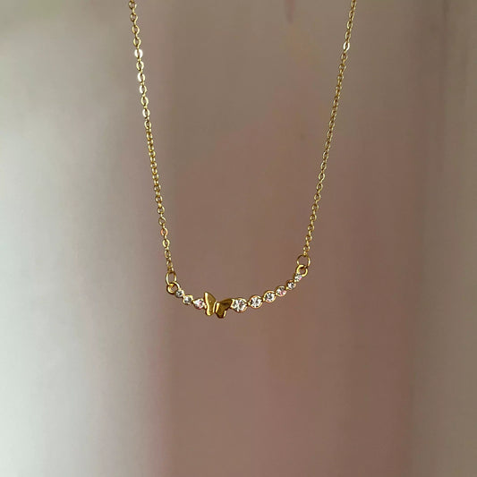 Studded Butterfly Necklace
