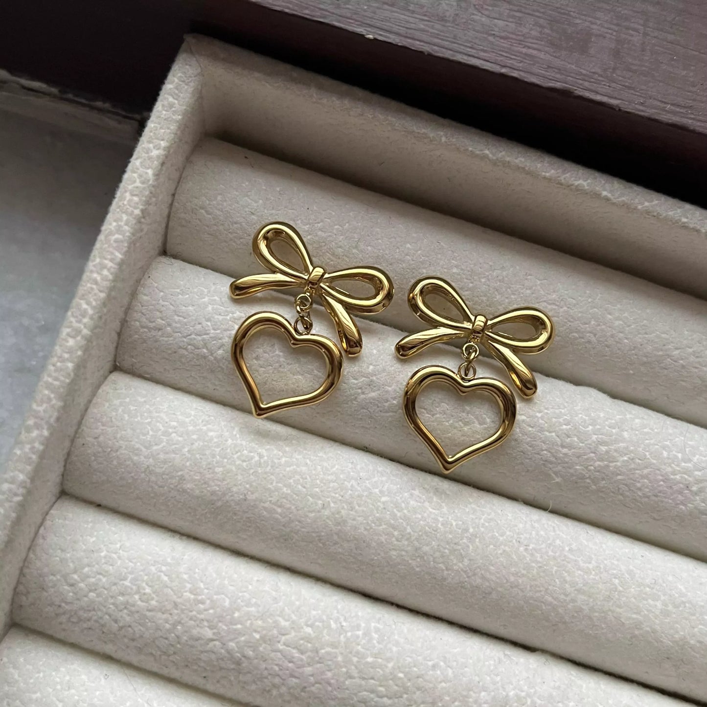 Heart and Bow Earrings