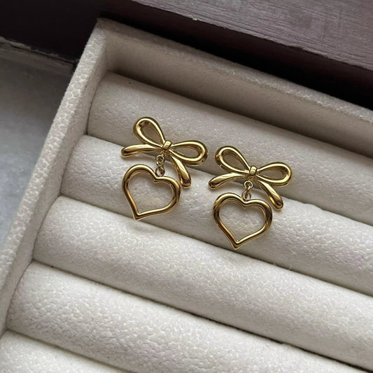 Heart and Bow Earrings
