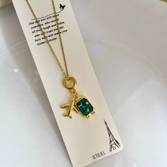 Aeroplane Luggage Charms Necklace -1