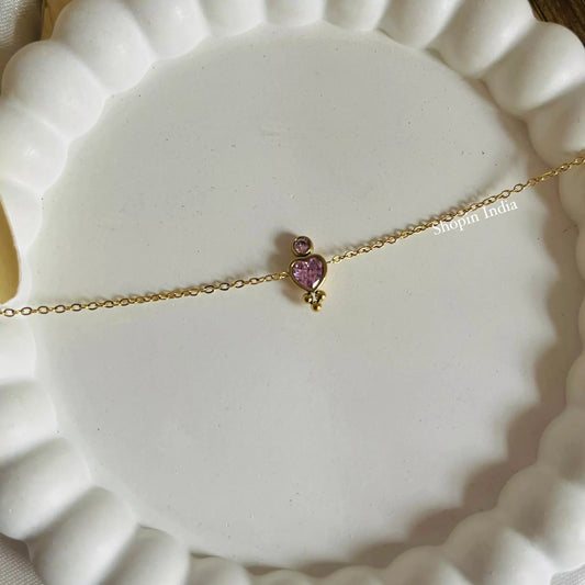 Hitchy Heart Bracelet - Pink