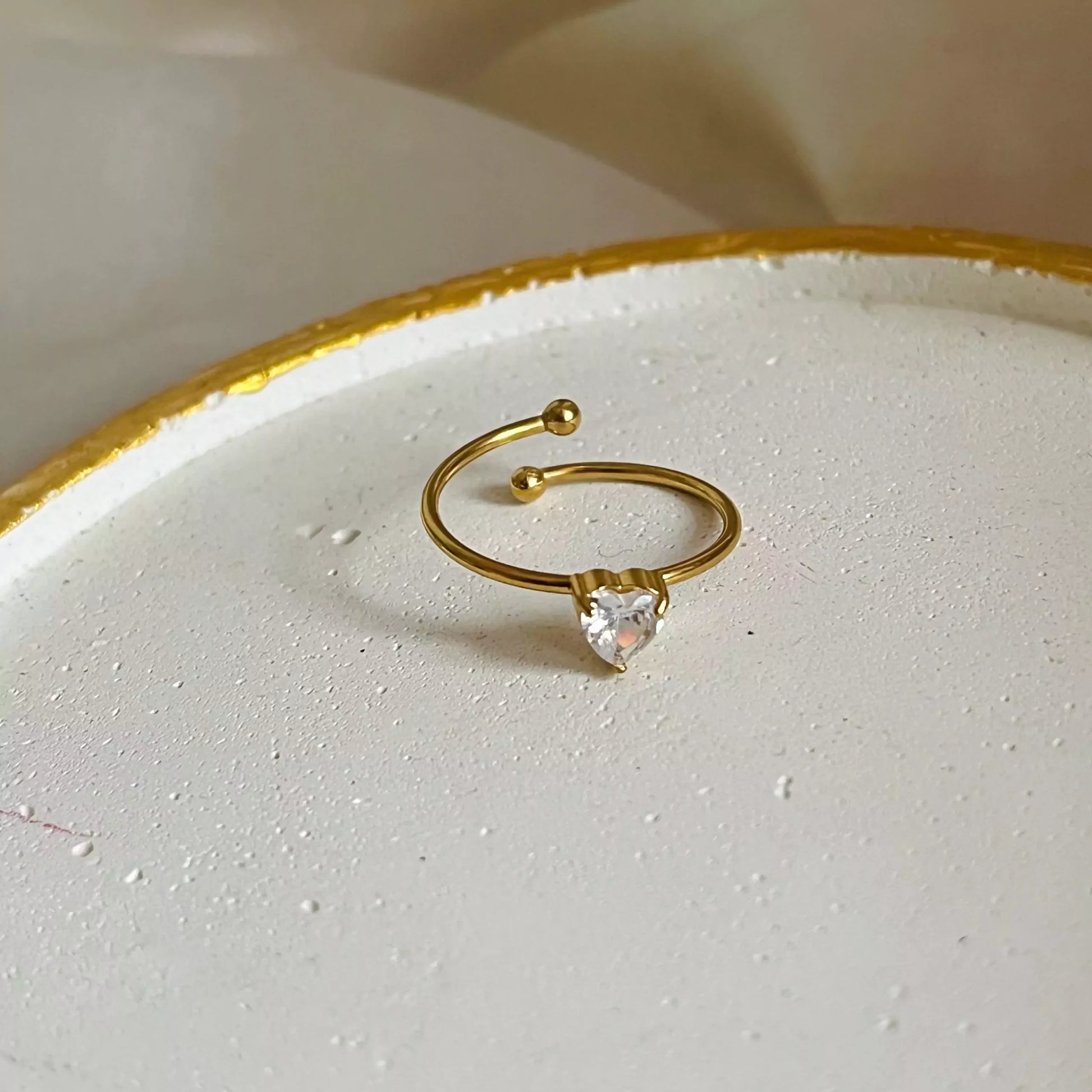Mini Heart Ring - White