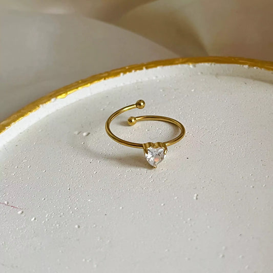 Mini Heart Ring - White