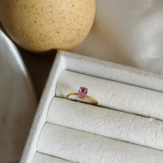 Mini Oval Ring - Pink