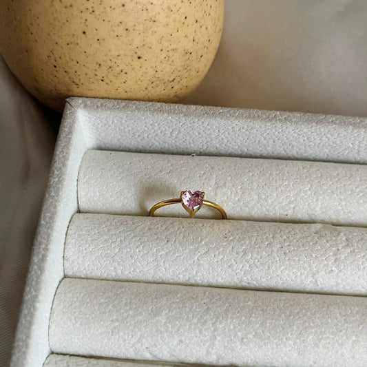 Mini Heart Ring - Pink