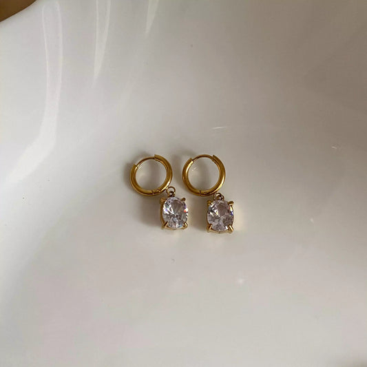 Crystal Oval Earrings