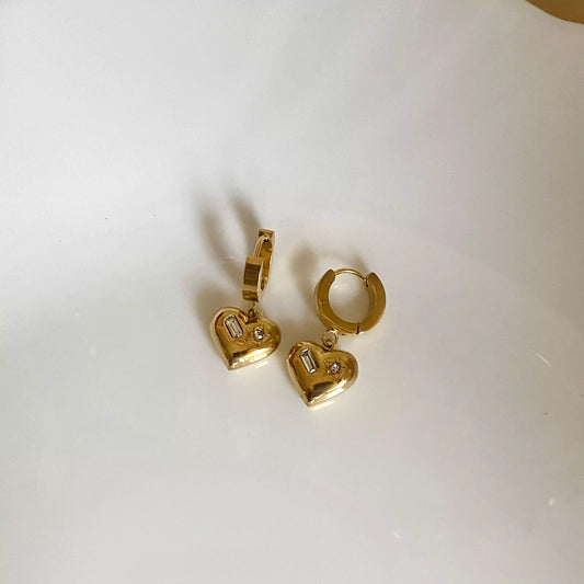 Heart Studs Huggies