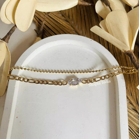 Crystal Ova Layered Bracelet