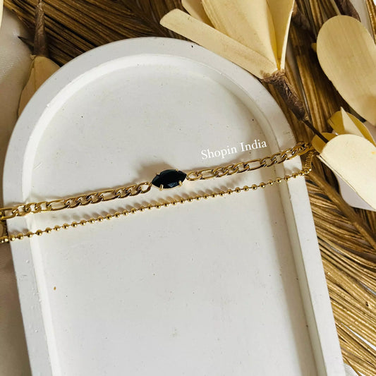 Black Ova Layered Bracelet