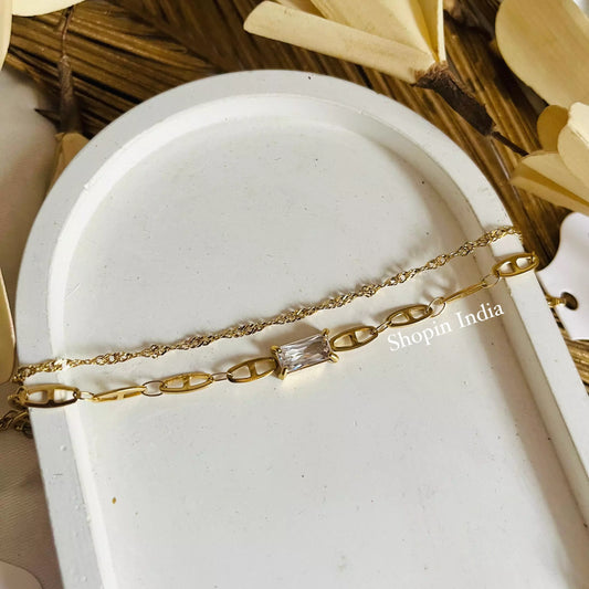 Stone Cysa Layered Bracelet