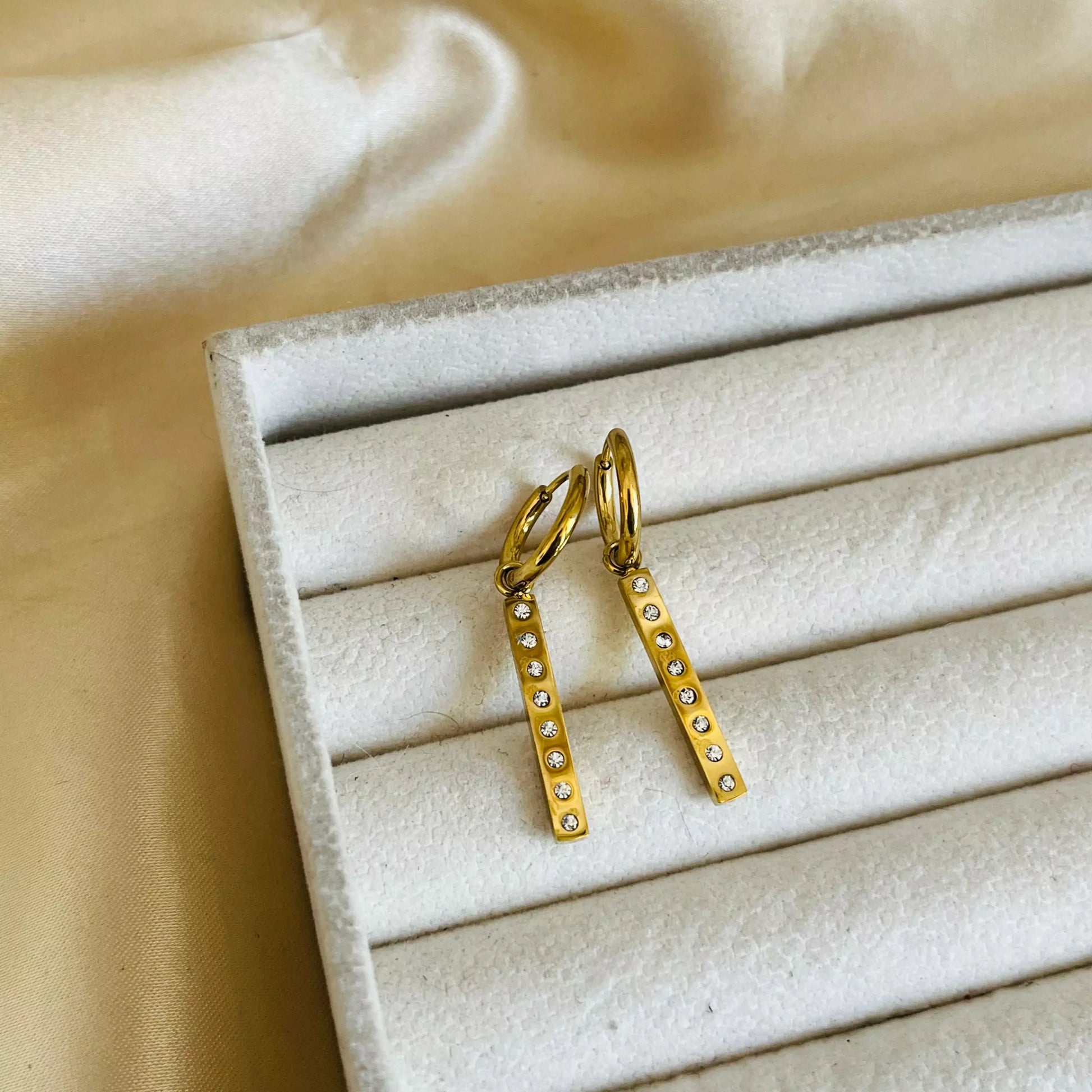 Studded Line Earrings