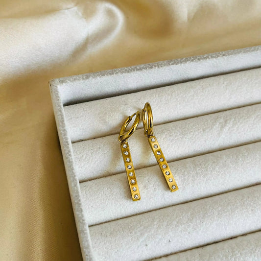 Studded Line Earrings