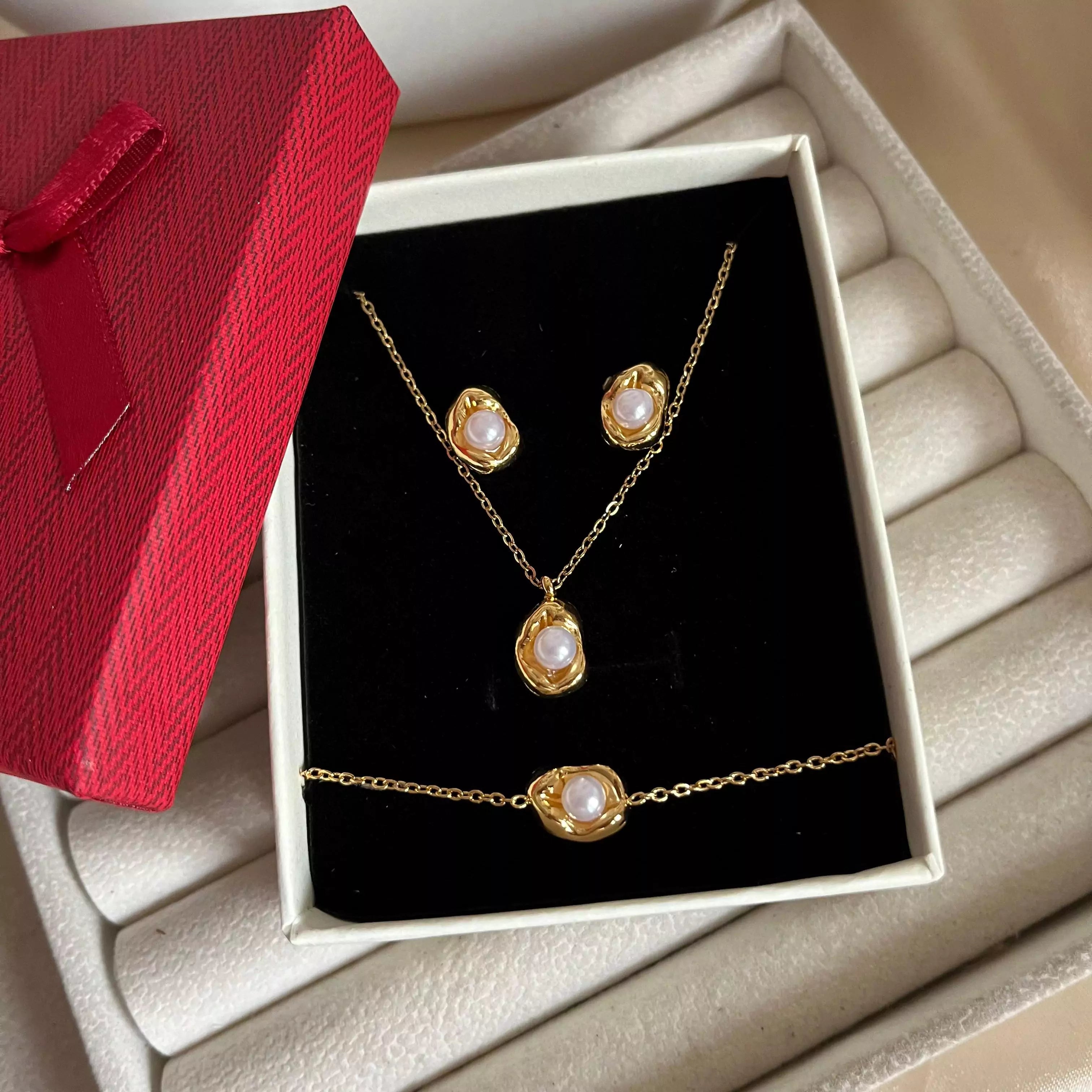 Ova Set Pearl Ova Jewellery Set – Shopin India
