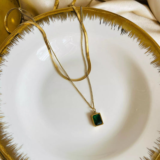 Layered Emerald Necklace