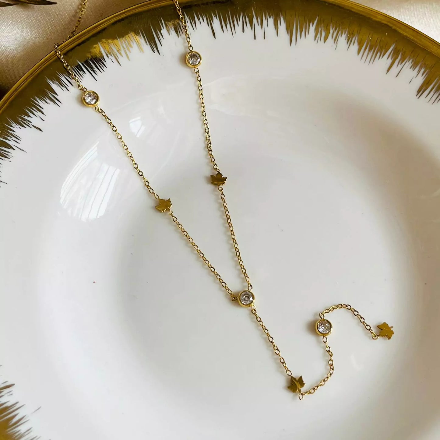 Maple Long Studded Necklace