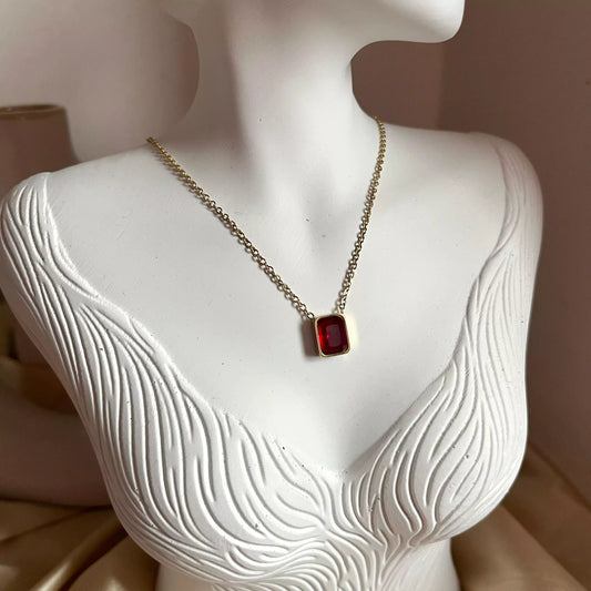 Red Block Necklace