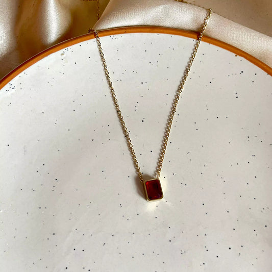 Red Block Necklace