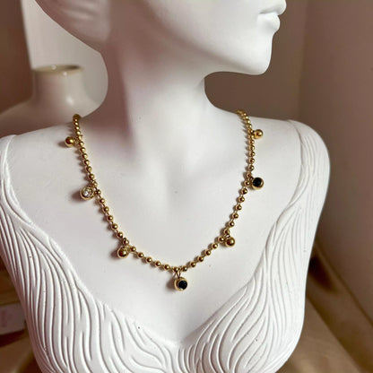 Multi Stone Sile Necklace