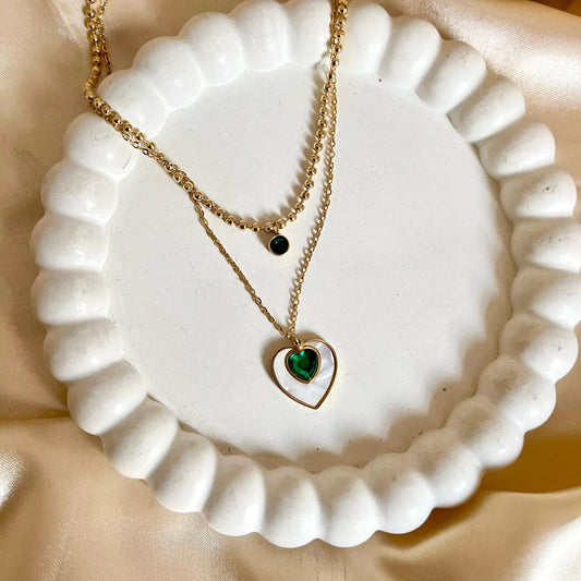 Layered Emerald Paina Necklace