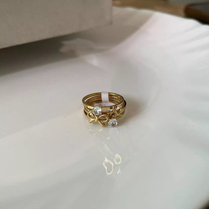 Bows Stud Ring set (set of 4)