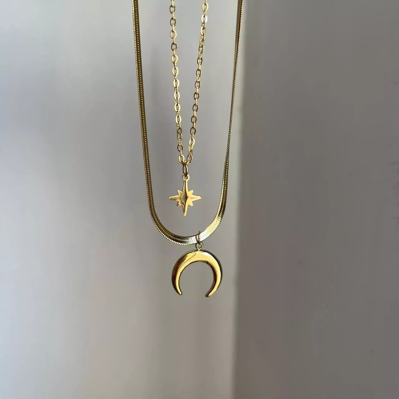 Moon Star Layered Necklace