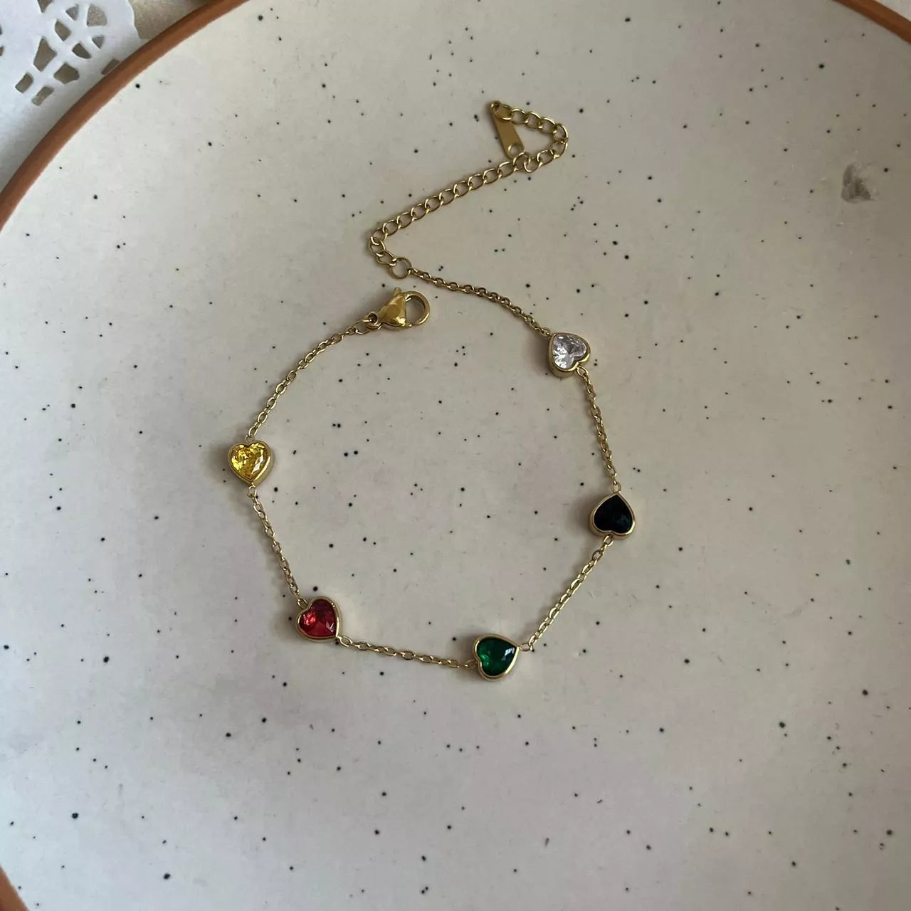 Multi Colour Heart Bracelet