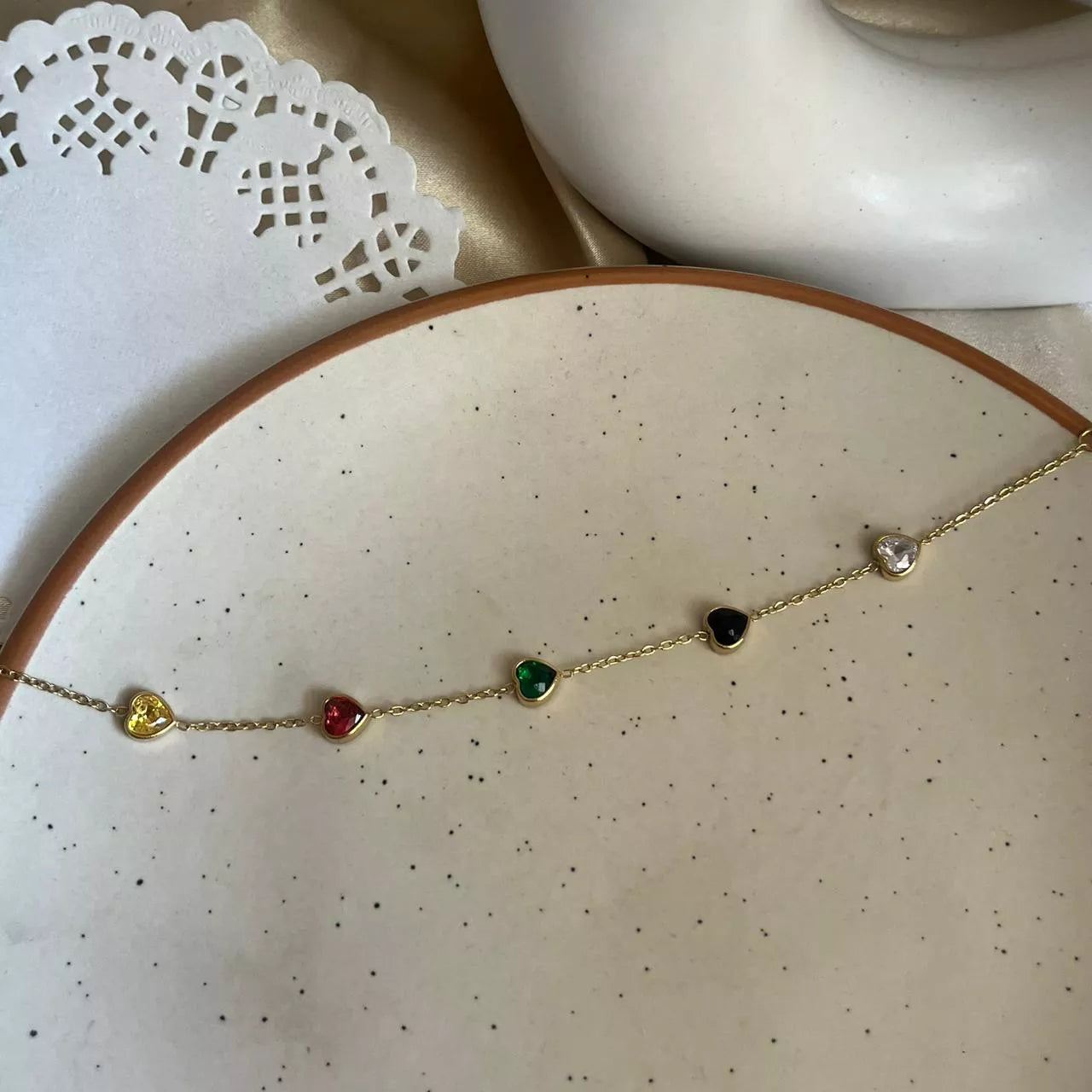 Multi Colour Heart Bracelet