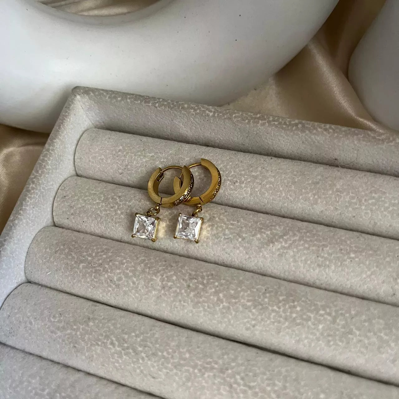 Studded Block Earrings