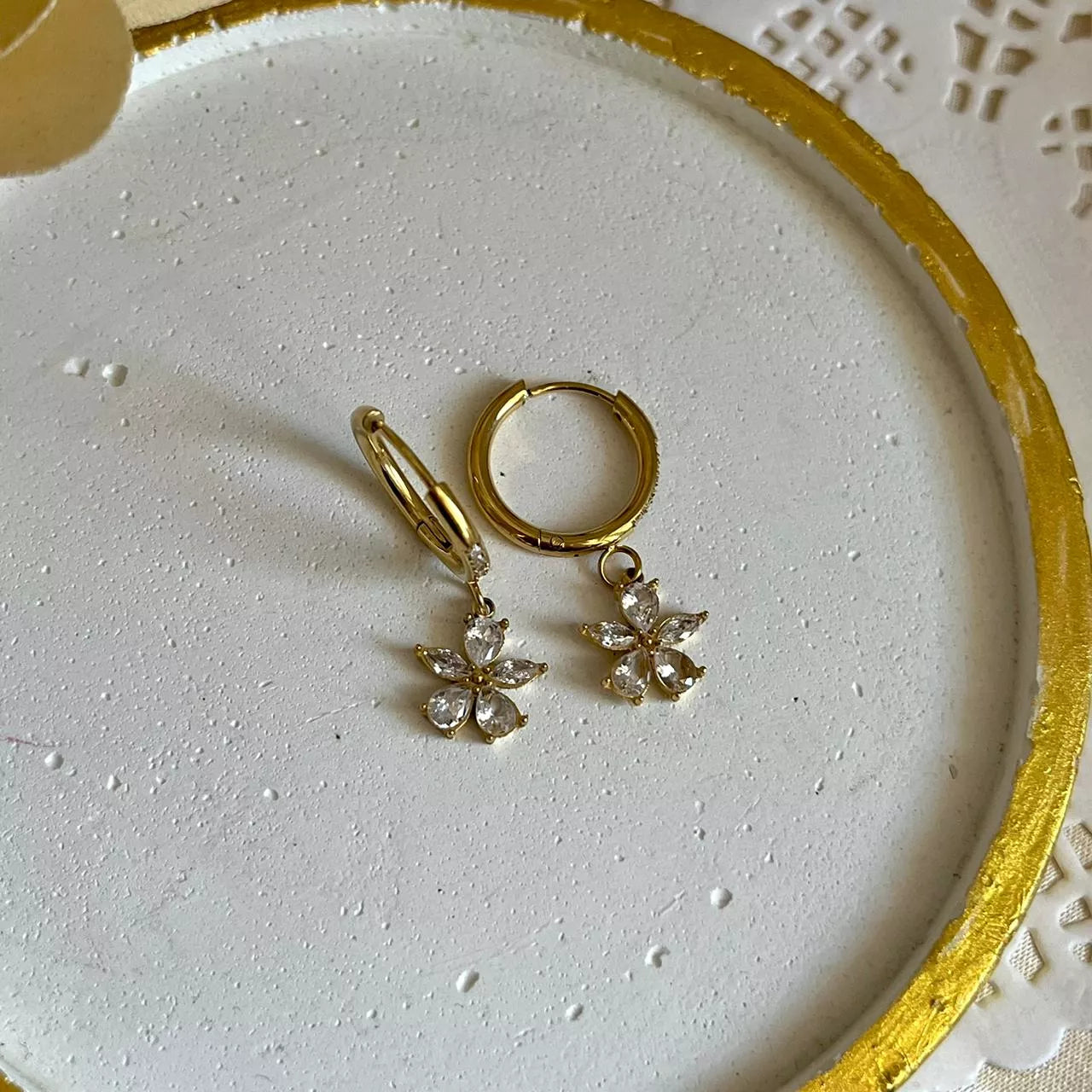 Flower Crystal Earrings