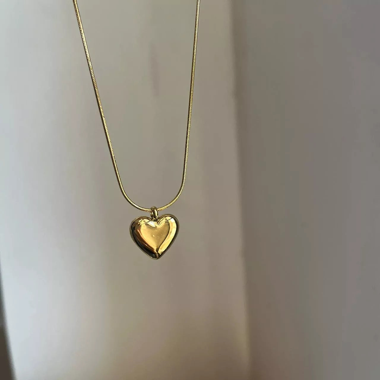 Flat Gold Heart Necklace