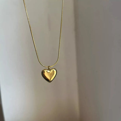 Flat Gold Heart Necklace