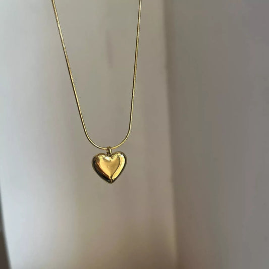 Flat Gold Heart Necklace