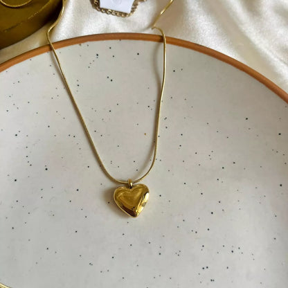 Flat Gold Heart Necklace