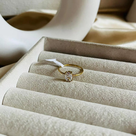 Oval Crystal Ring