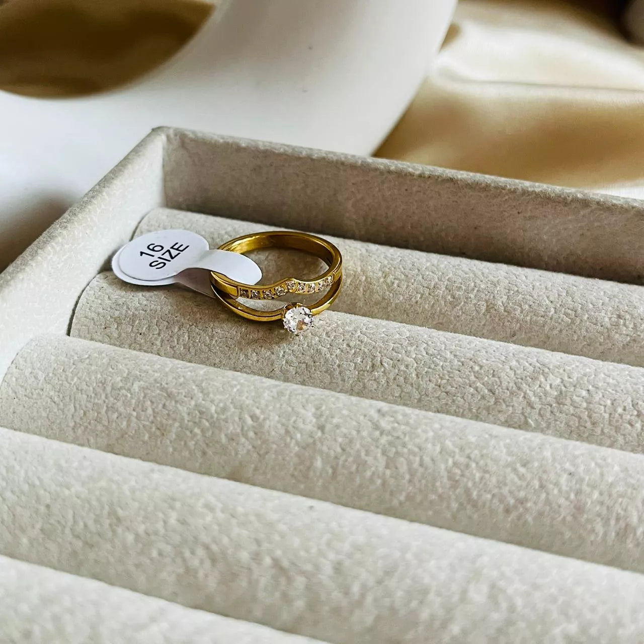 Layered Solitaire Ring