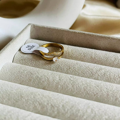 Layered Solitaire Ring